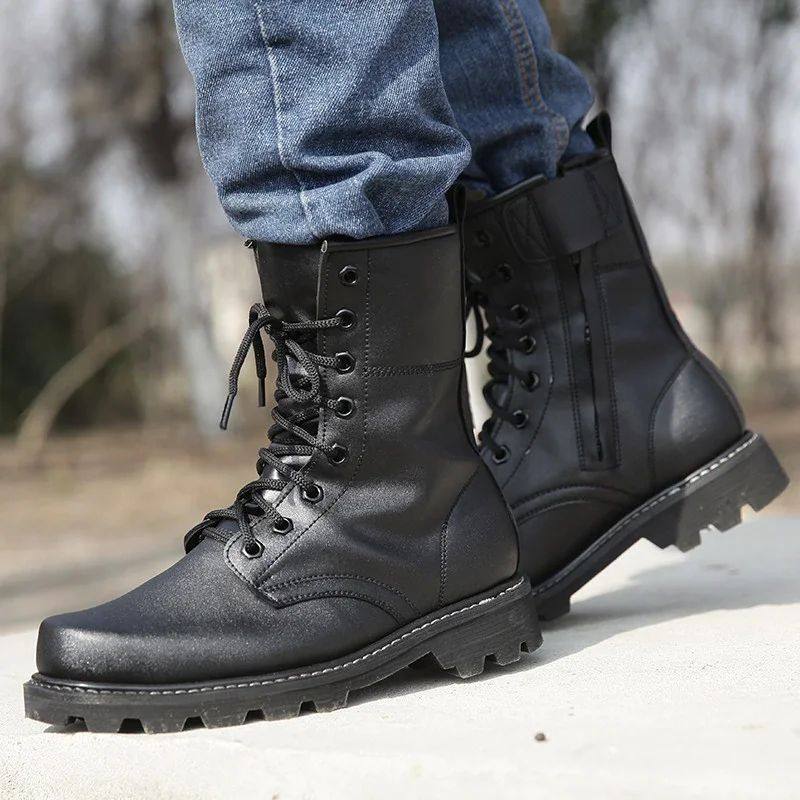 Zapatos de seguridad con puntera de acero, botas tácticas de combate