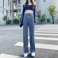 Women's High Waist Straight Jeans Loose-fitting Wide-leg Trousers