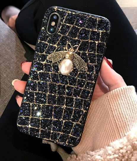 Funda para teléfono con abeja brillante