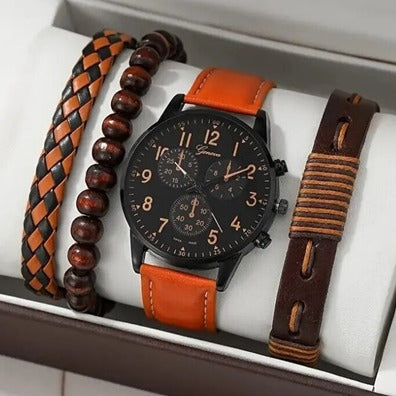 Reloj para hombre, regalo de negocios, pulsera, collar, reloj, conjunto