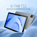 G tab T11 Android 14 Tablet 10.1 Inch 1280&800 IPS Screen Unisoc 8 Core Max 1.6GHz 8GB RAM 4GB&4GB Expansion128GB ROM 2.4&5GHz WiFi Bluetooth 5.0 6580mAh Battery 8MP&13MP Camera Dual 4G