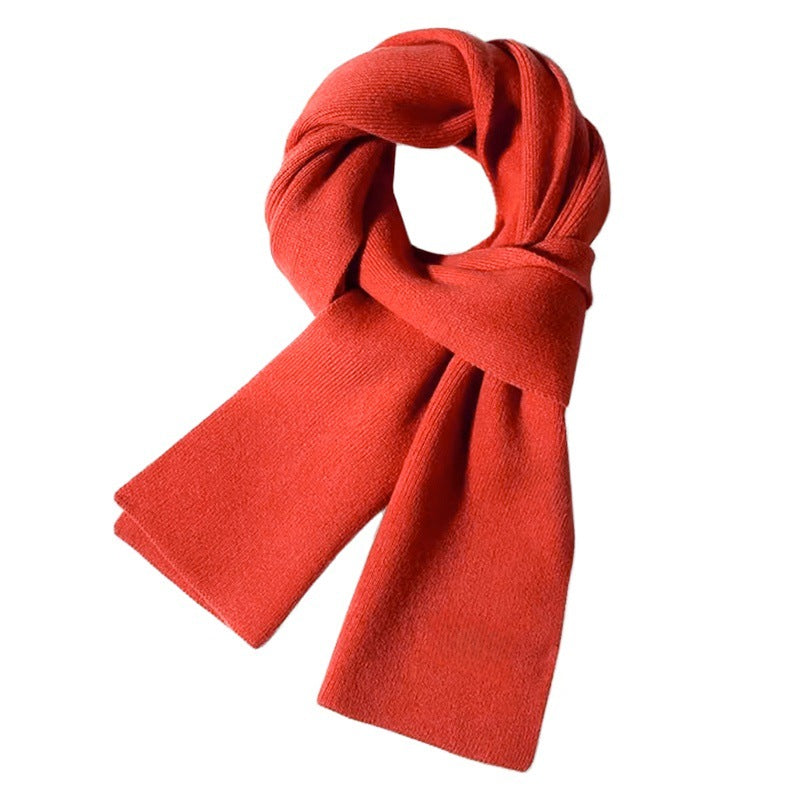 Solid-color Versatile Knitted Wool Scarf