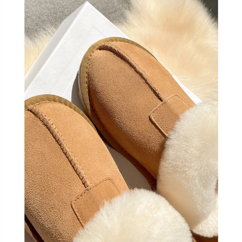 Botas de nieve de lana envueltas con piel