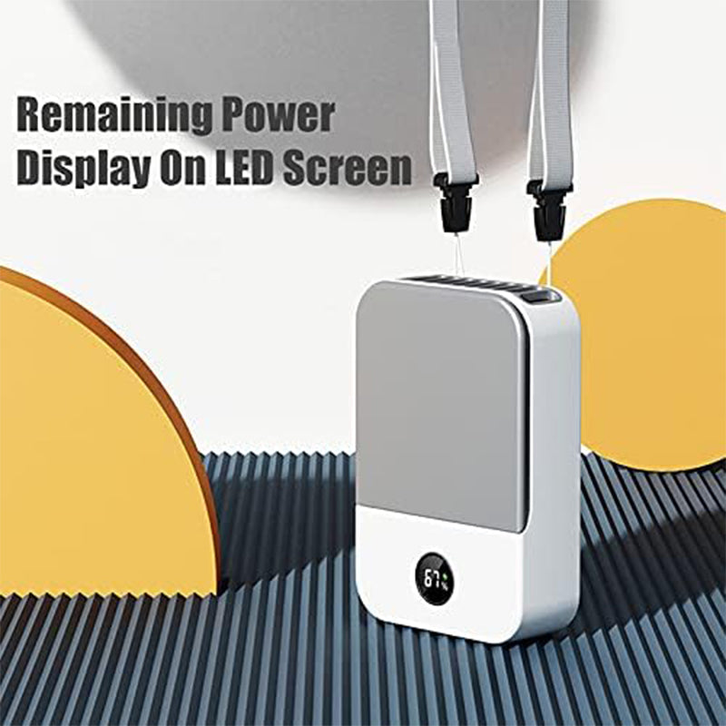 Ventilador de cuello colgante para persona perezosa, mini ventilador de cintura portátil de escritorio con carga USB y viento fuerte