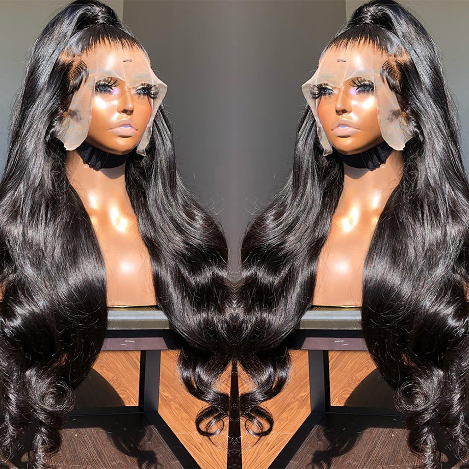 Pelucas de cabello humano con ondas corporales y encaje frontal completo de 360 ​​grados