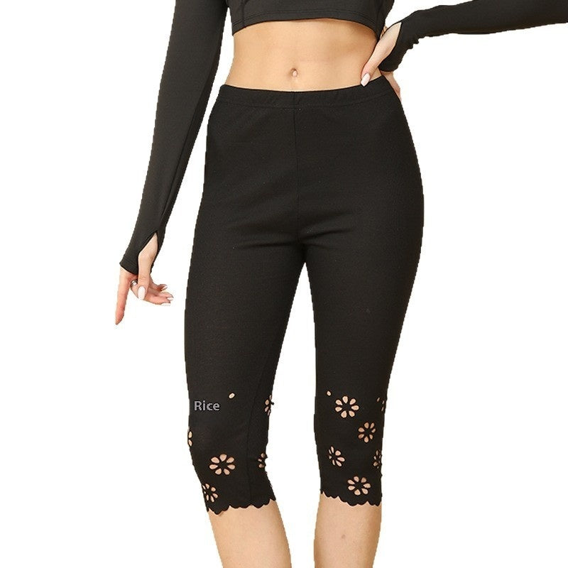 Oversized Leggings Summer Hollow Out Hot Printed Pattern Women