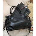 Bolso de mano estilo motero vintage de gran capacidad para mujer