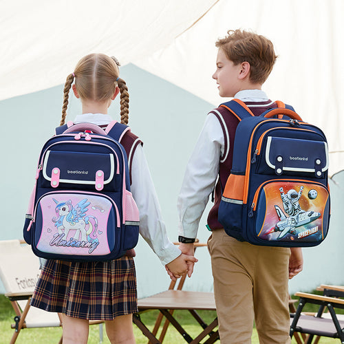 Mochila escolar para niños, ligera, de gran capacidad y con dibujos animados.