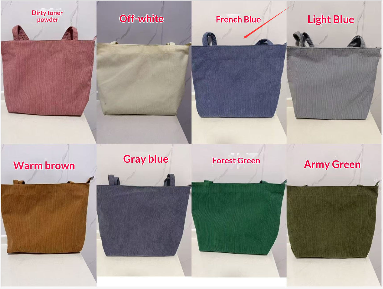 Bolso de mano informal de pana para mujer, moderno, minimalista y a la moda.
