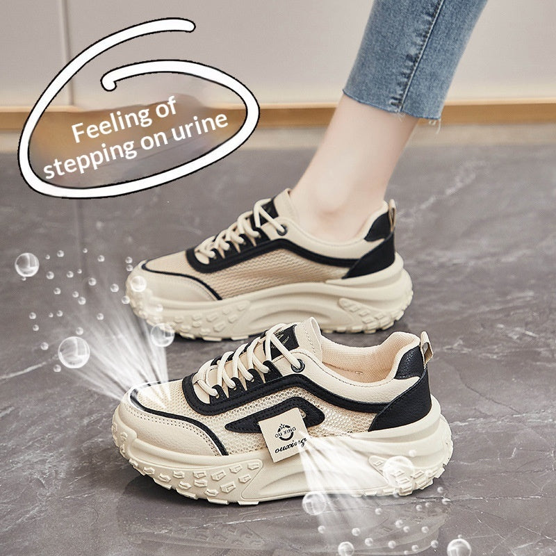 Zapatillas informales de malla transpirable con suela blanda para mujer