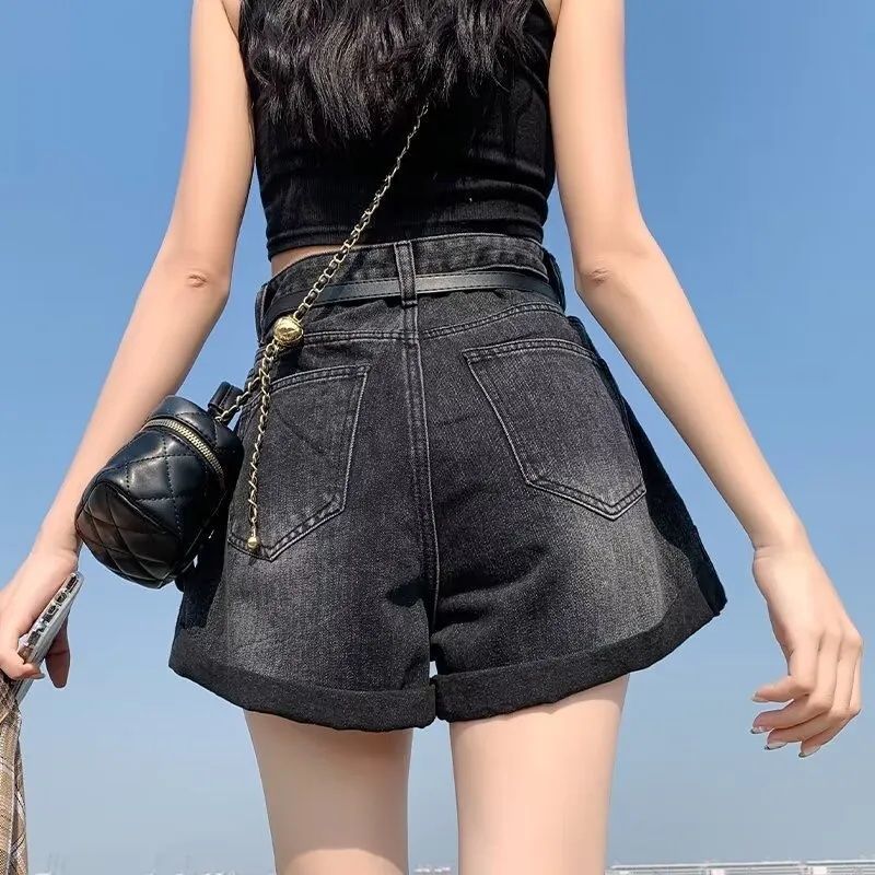 Shorts vaqueros retro de diseño de nicho para mujer, nuevos de verano