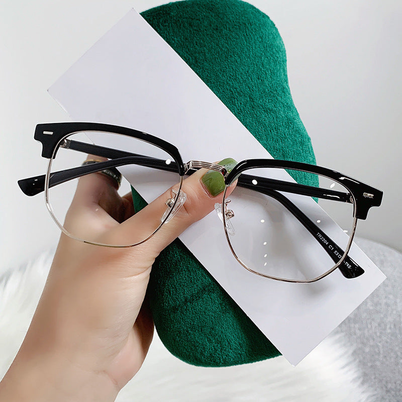 Large-frame Blue-light-blocking High-definition Myopia Glasses
