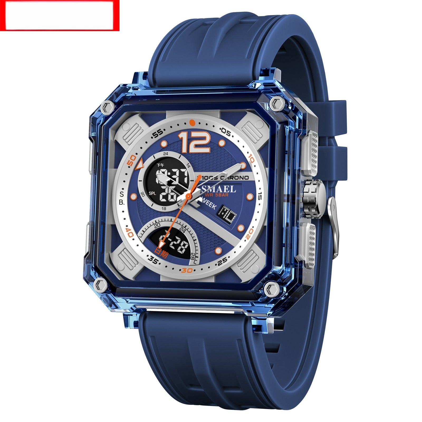 Reloj electrónico moderno y moderno para hombre con cronometraje preciso y diseño funcional.