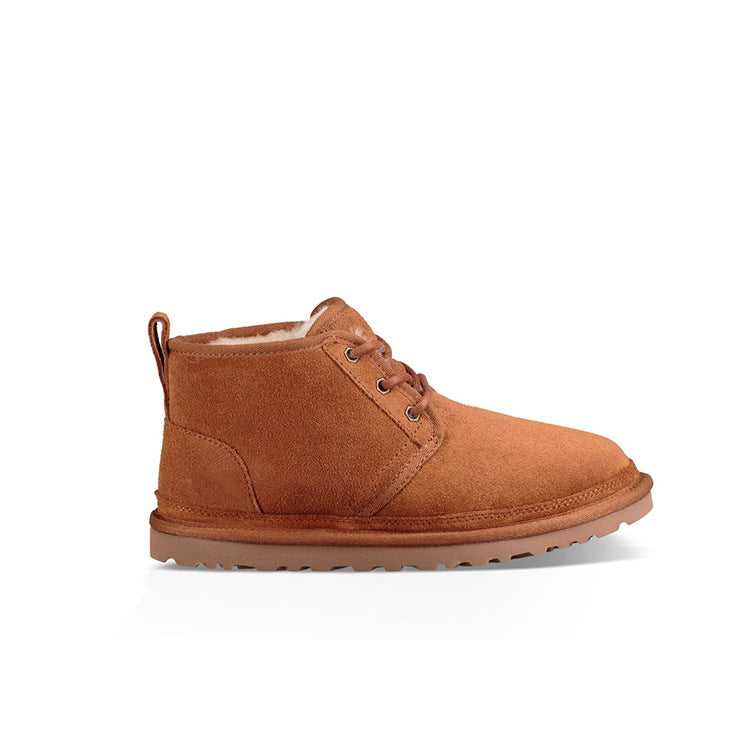 Botas de nieve de invierno para exteriores, nuevas botas de algodón y piel cálidas para hombre.