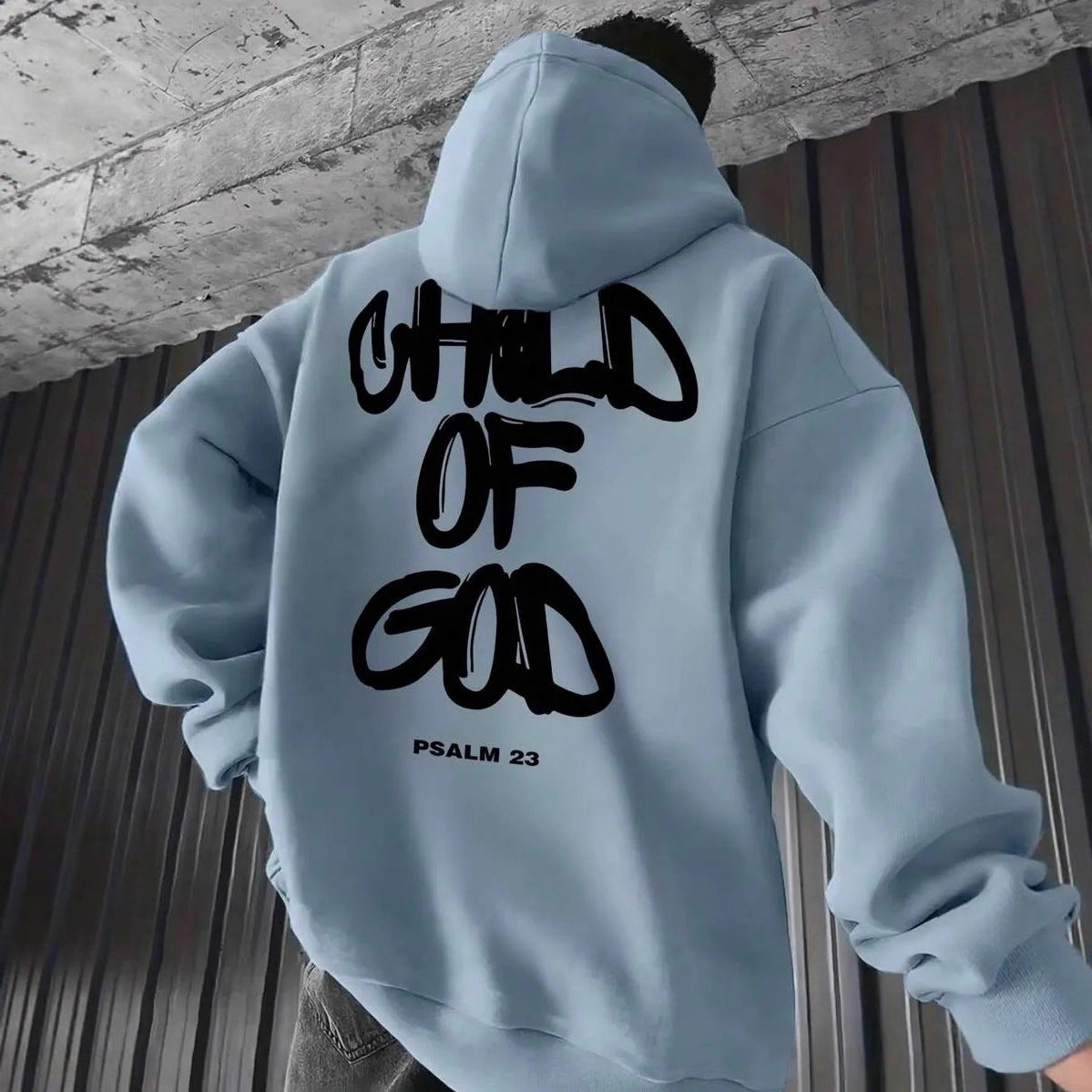 Sudadera con capucha y forro polar para hombre con estampado de letras