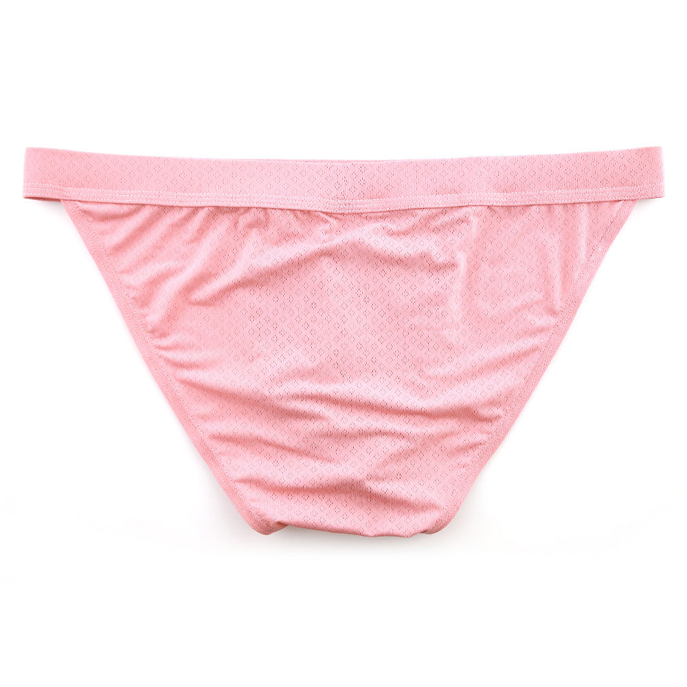 Ropa interior de nailon para hombre, color sólido, cintura media, transpirable, sexy, triangular.