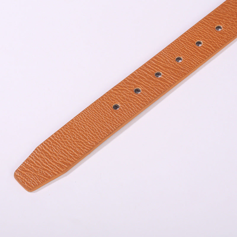 Cinturón de cuero informal para hombre con hebilla para pantalones