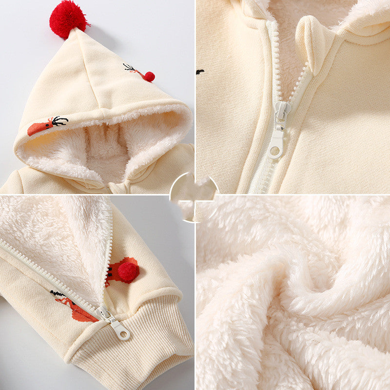 Ropa de bebé cálida y acolchada de color caqui Ropa de gateo para bebés