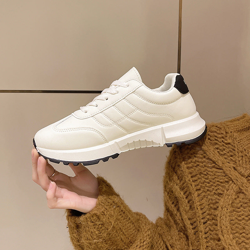 Nuevos zapatos de plataforma blancos de moda de otoño para mujer
