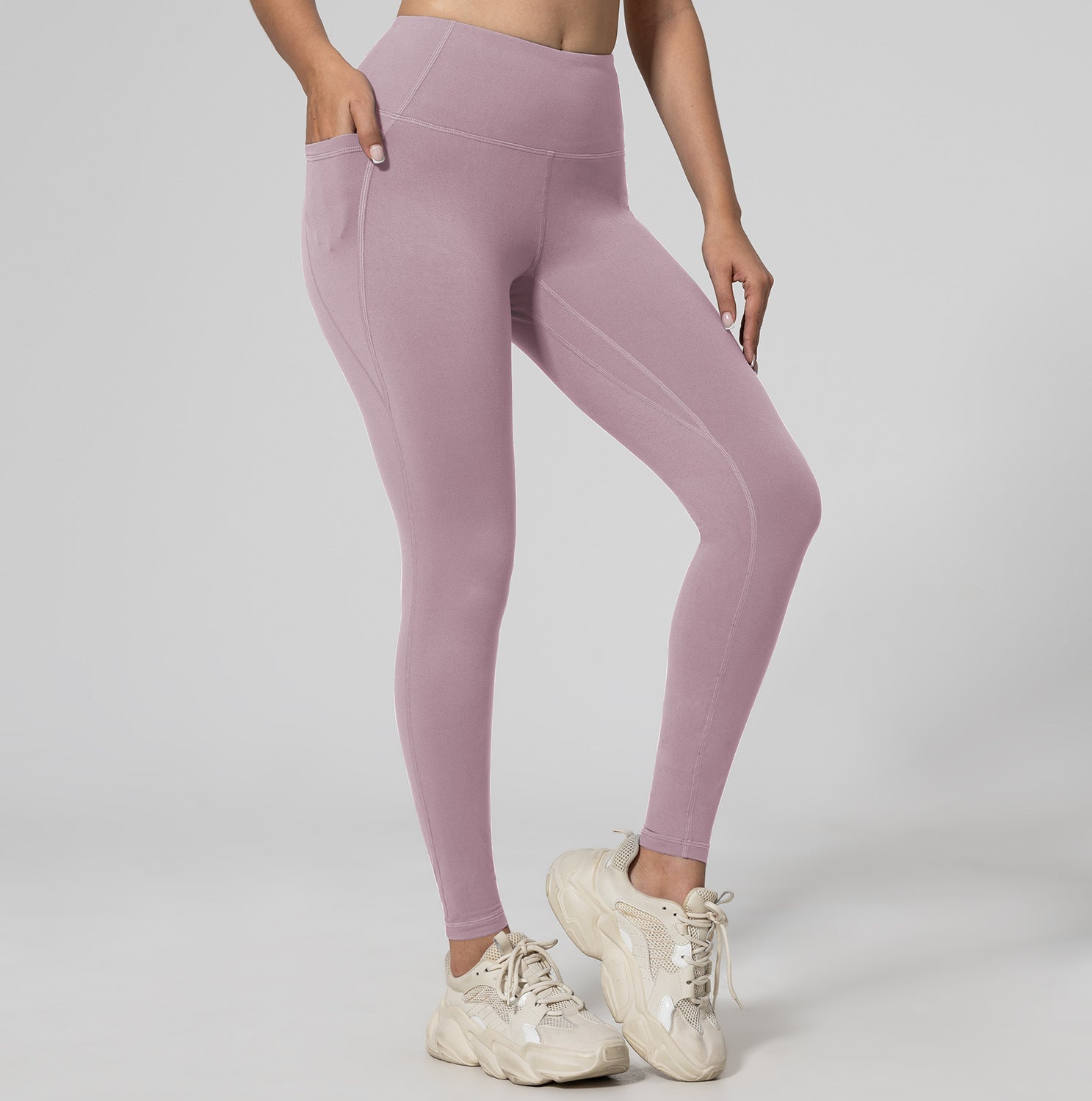 Mallas para correr, fitness, levantamiento de cadera, cintura alta y bolsillos