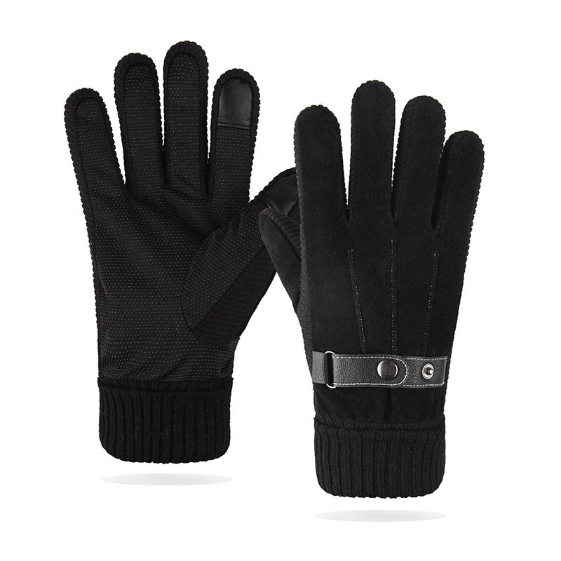 Guantes térmicos resistentes al viento y con pantalla táctil para ciclismo al aire libre en otoño e invierno.