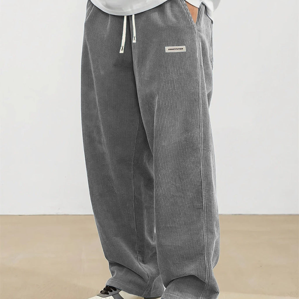 Men's Corduroy Mid-Waist Casual Pants