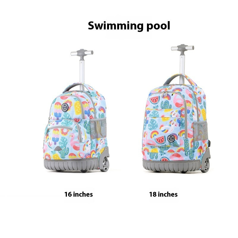 Mochila escolar con ruedas para niños, estilo coreano