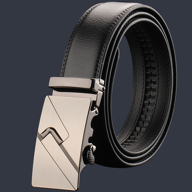 Cinturón de cuero genuino para hombre con hebilla automática