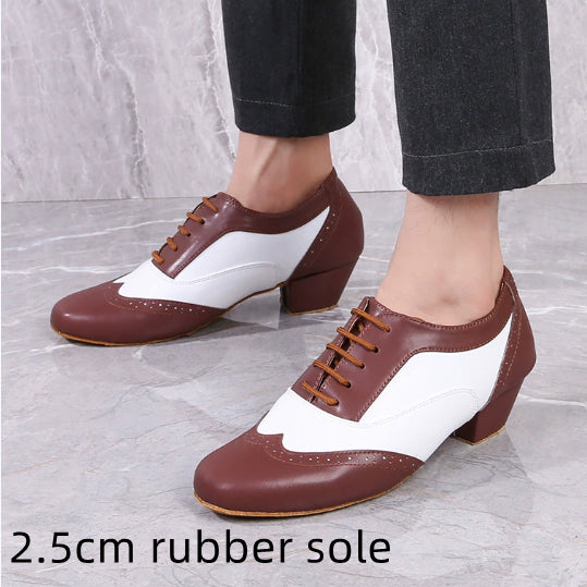 Leather Ballroom For Square Dancing And Latin Dancingsoft-soled Dance Shoes For Adults