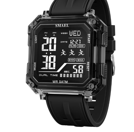 Reloj deportivo con alarma y cronómetro de moda informal para estudiantes.