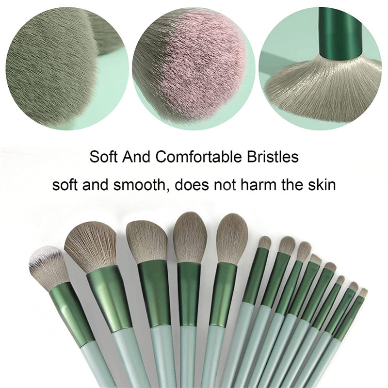 Juego de 13 brochas de maquillaje, corrector, rubor, sombra de ojos, iluminador, base, herramientas de belleza cosméticas.