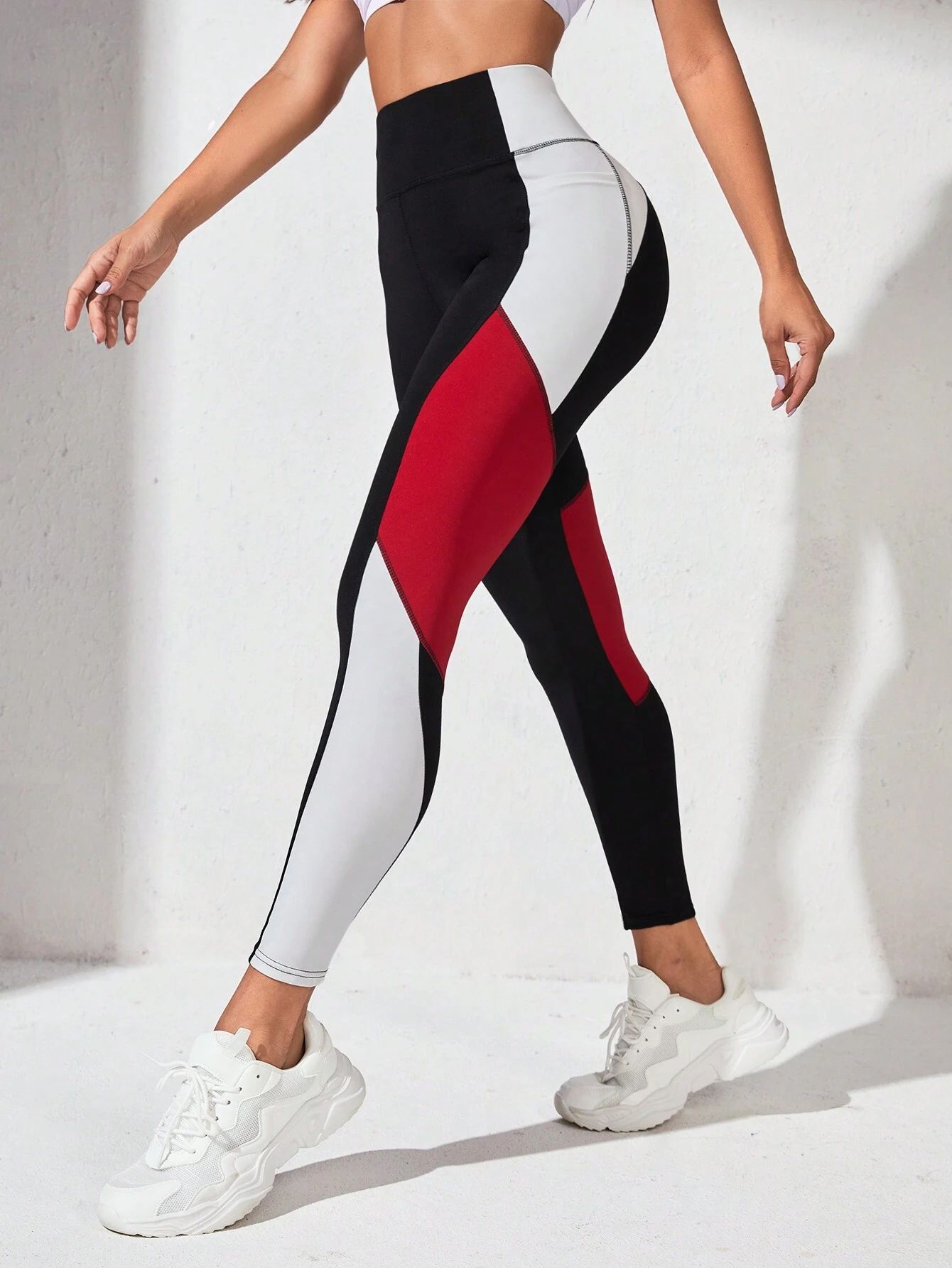Yoga Pants European And American Stitching Running Pants Women