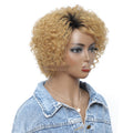 Diadema pequeña de pelo real rizado, cobertura para cabello corto de alta gama con volumen gradual.
