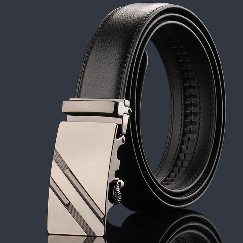 Cinturón de cuero genuino para hombre con hebilla automática
