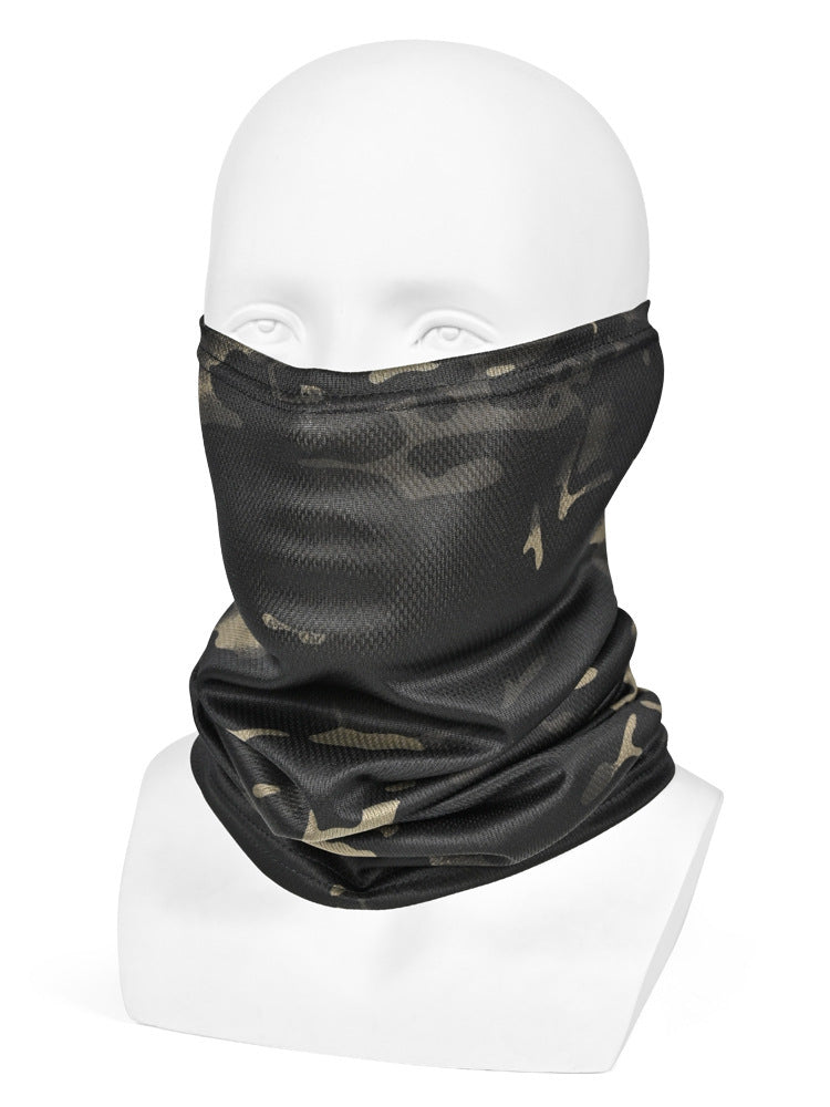 Polaina de cuello transpirable todo en uno con protección solar, perfecta para uso en exteriores.