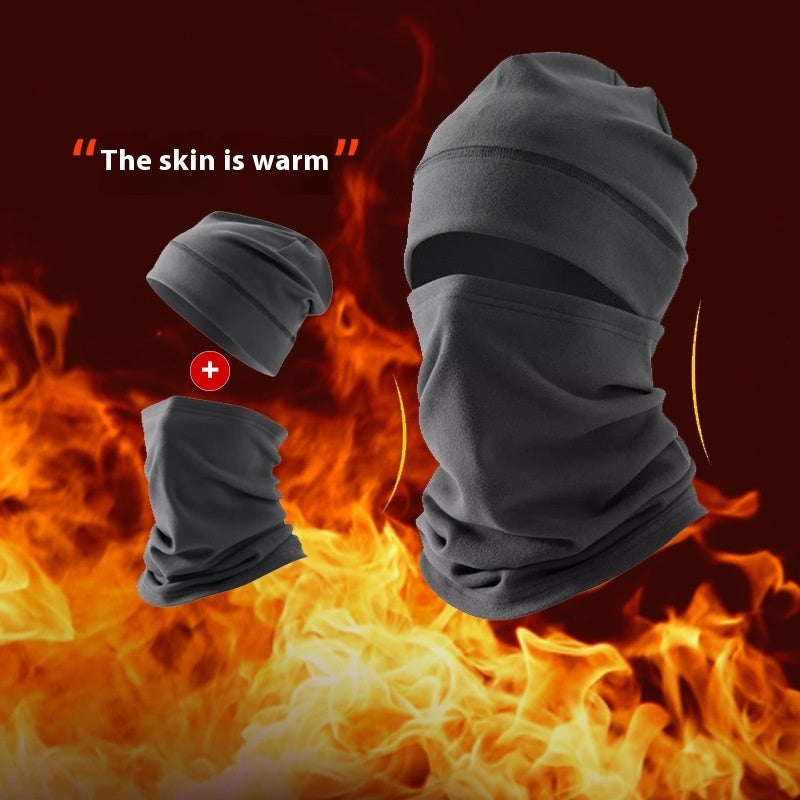 Sombrero Dralon para hombre, máscara de viento de invierno, gorro, pañuelo, conjunto de dos piezas, bolsa de ciclismo, protección para la cabeza y los oídos.