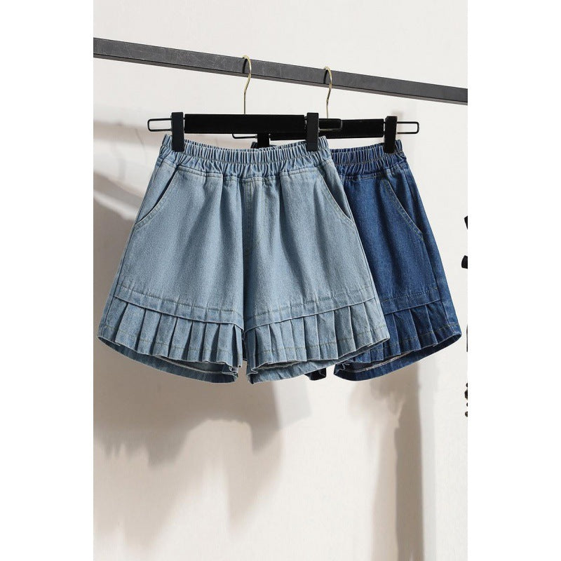 All-matching Casual Wide-leg Half Pants Female Plus Size