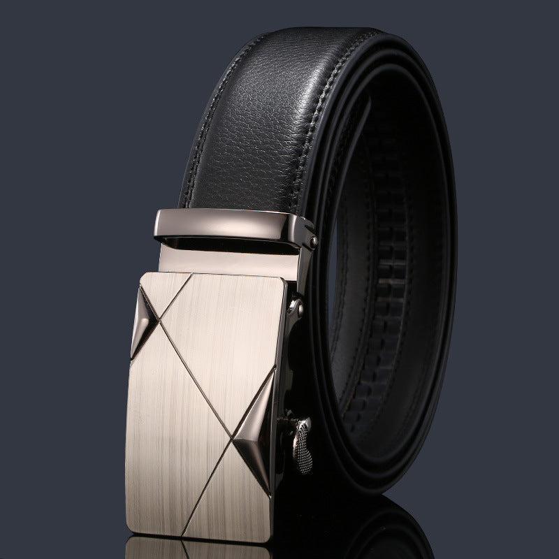 Cinturón de cuero genuino para hombre con hebilla automática