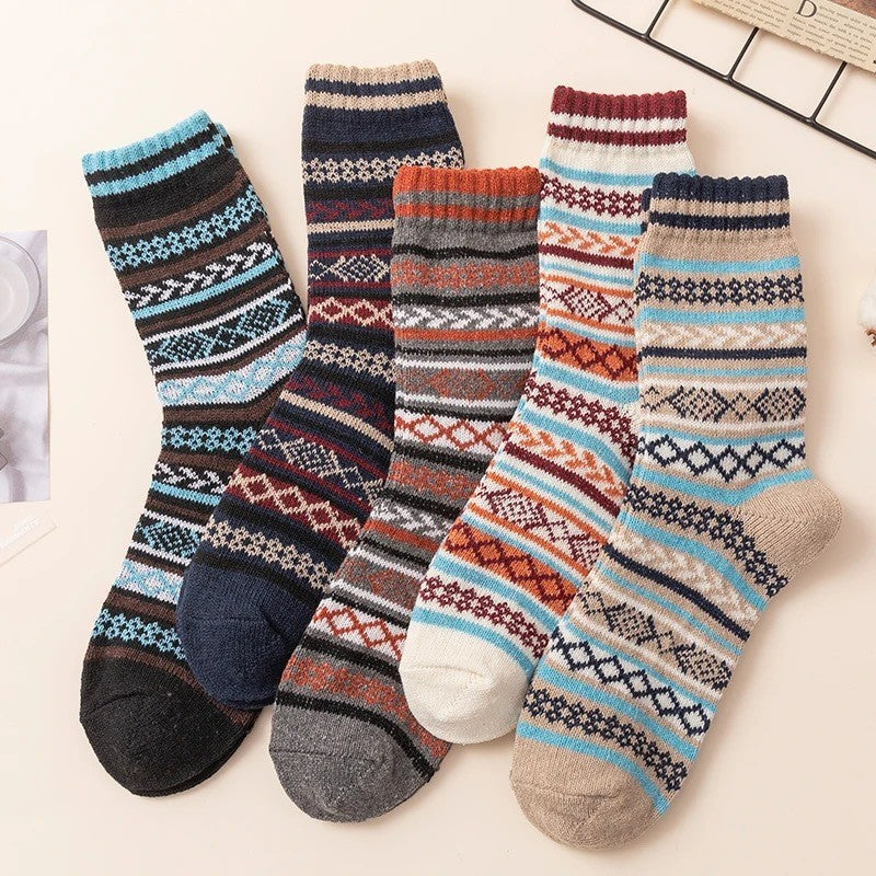 Calcetines térmicos de lana gruesos informales para hombre