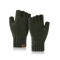 Guantes térmicos de medio dedo con forro polar para exteriores para hombre