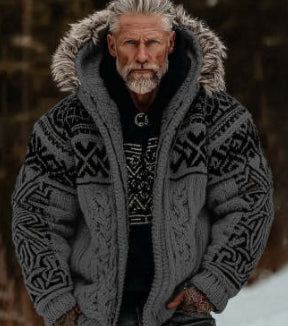Stylish Winter Warmth Flannel 3D-Printed Hooded Zip-Up Cardigan