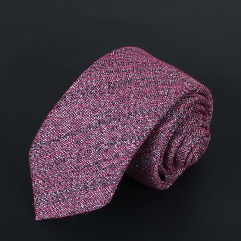 Corbata estrecha de algodón de estilo coreano de color liso para hombre, de 6 cm, para uso formal, informal, de negocios y boda