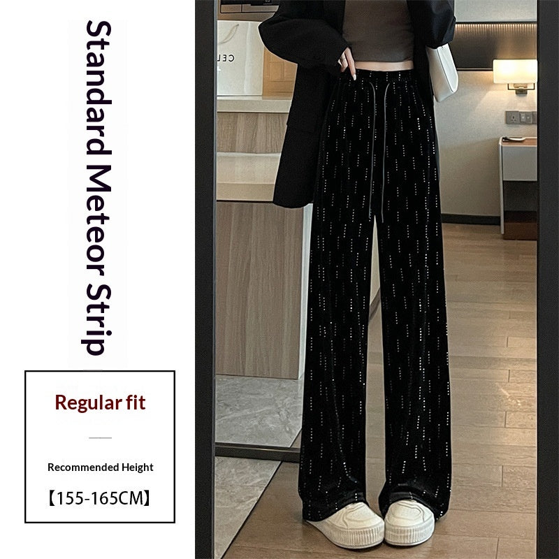 Pantalones rectos adelgazantes de cintura alta para mujer