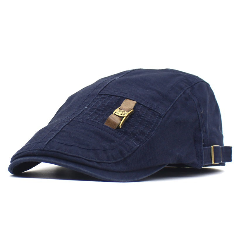 Gorra retro con visera y botones para vaqueros con correa de cuero para hombre y mujer