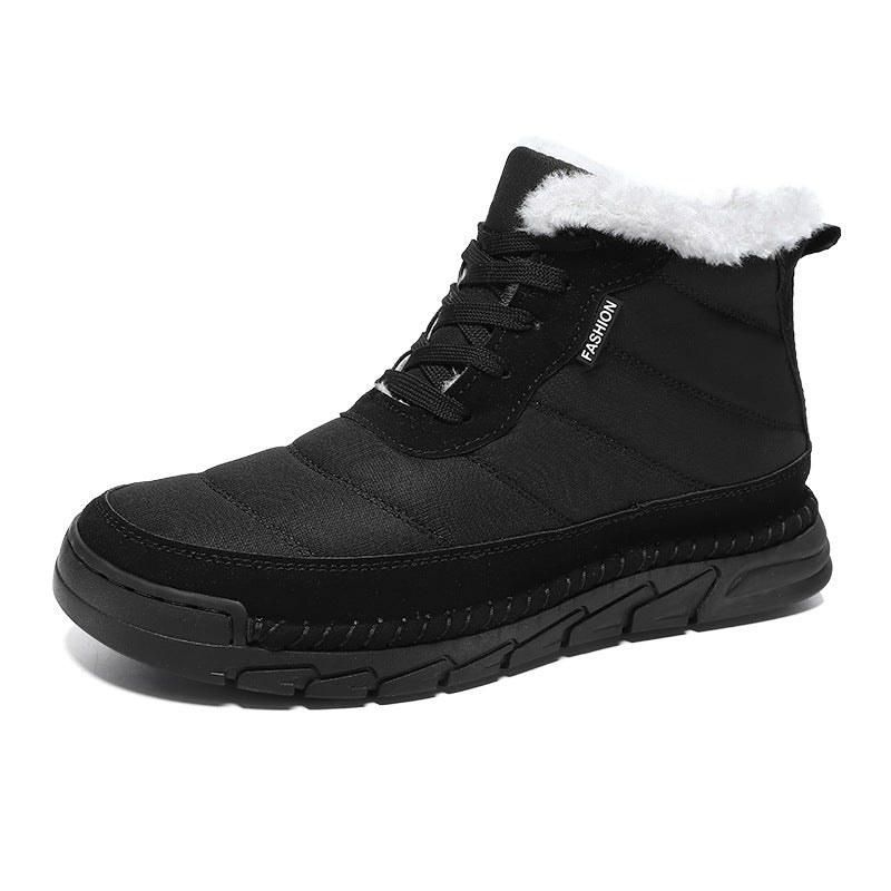 Botas de nieve de caña media para hombre con suela antideslizante forrada de algodón