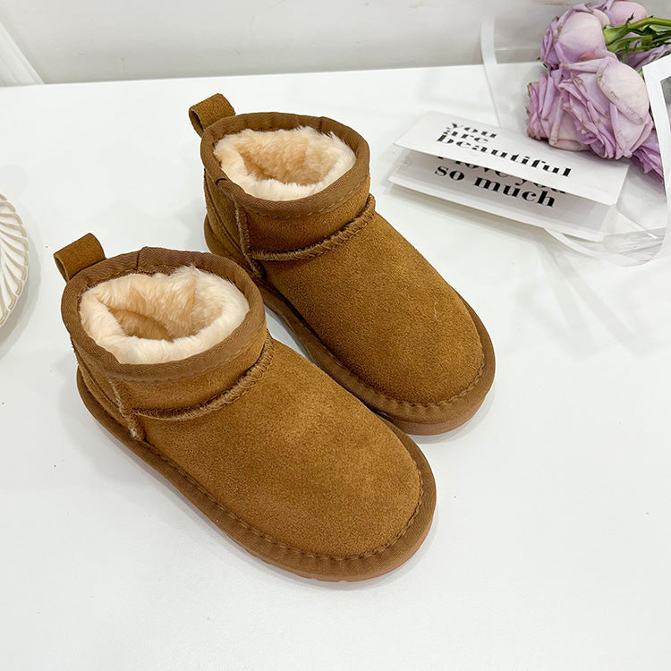 Botas de nieve de piel para niños