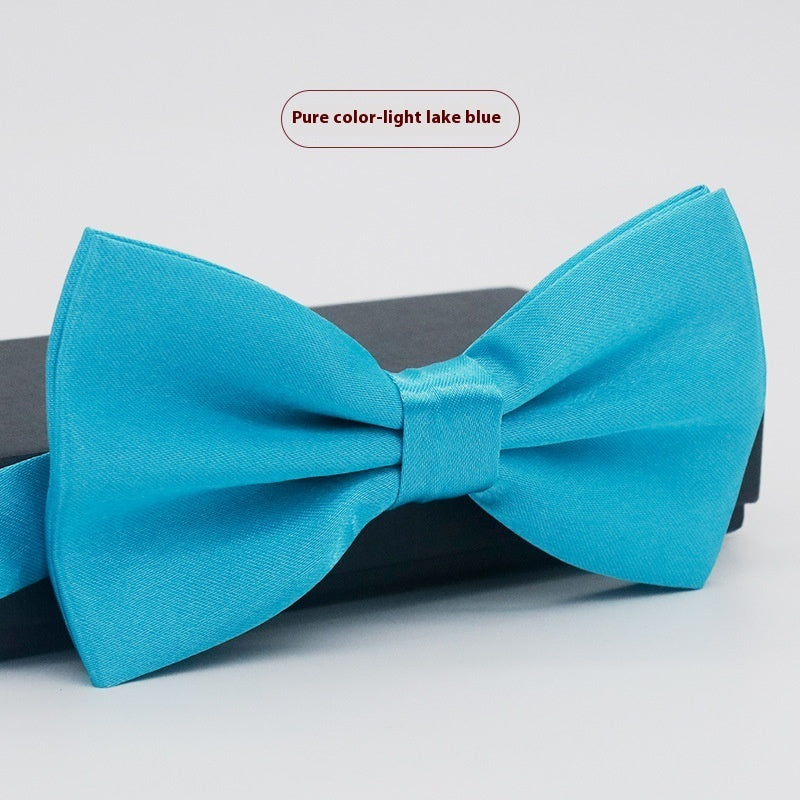 Corbata de lazo para novio, de color liso, para boda, negocios, informal, para hombre