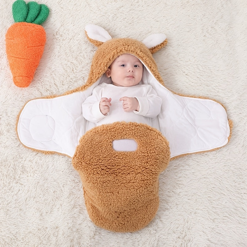 Saco de dormir supersuave para bebé, manta de forro polar esponjoso para recién nacidos, manta envolvente unisex para bebés recién nacidos, niños y niñas, con protección y soporte para la cabeza, saco de dormir portátil.