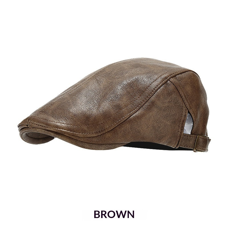 Autumn/Winter American-style Leather Trapper Hat Men's Vintage Painter's Cap