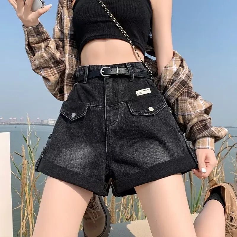 Shorts vaqueros retro de diseño de nicho para mujer, nuevos de verano